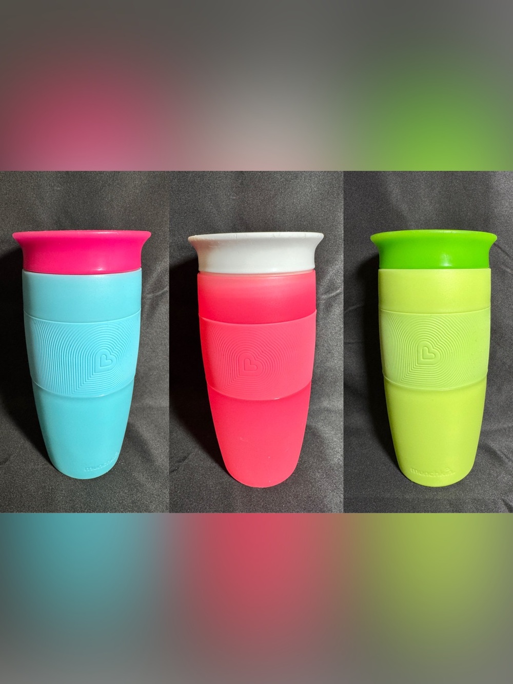 EUC Kids Munchkin Miracle 360 14oz Sippy Cup — 3 Pack